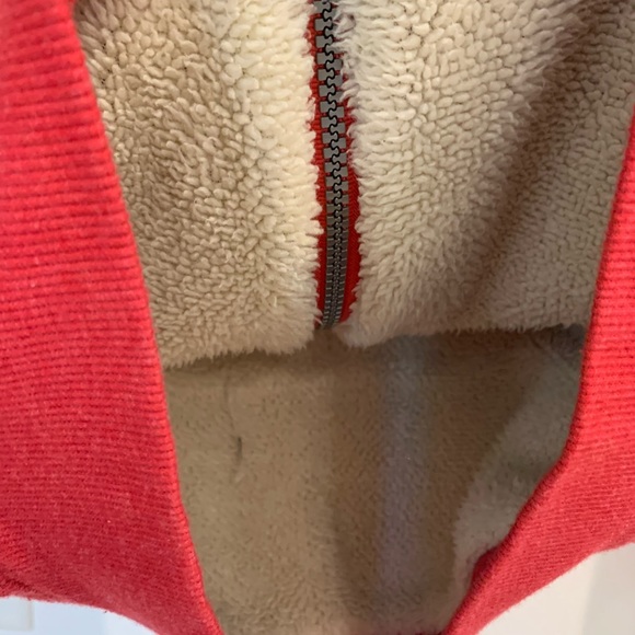 Cat & Jack target boys red fuzzy hoodie jacket zipper pockets size M 8/10 Sherpa - Picture 8 of 9